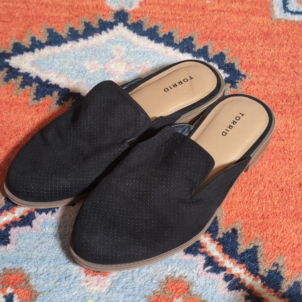 Torrid Perforated Slip-On Mules Women's Black Size 7.5